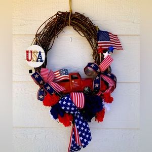 Patriotic door wreath